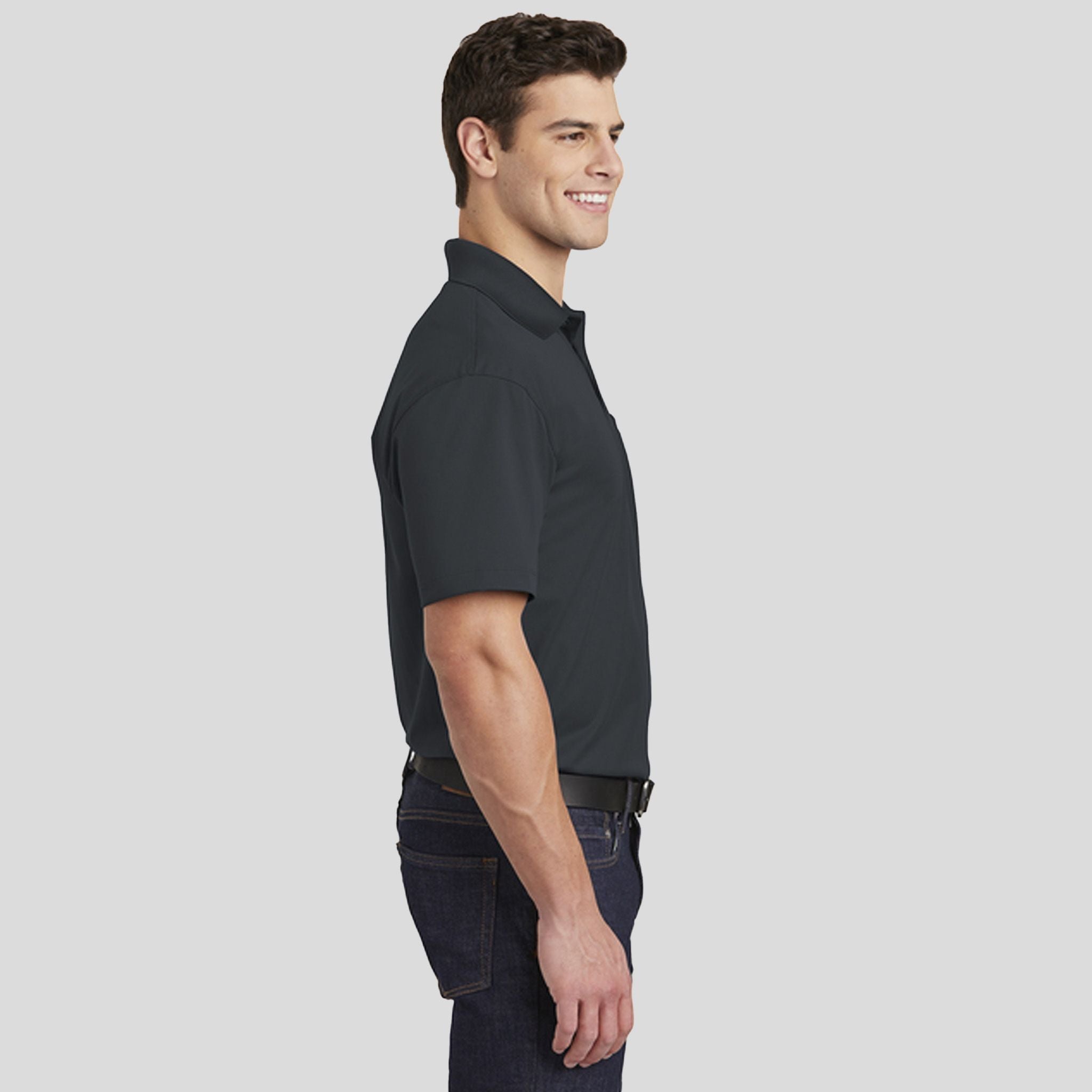 Micropique Sport-Wickยฎ Pocket Polo | Iron Grey