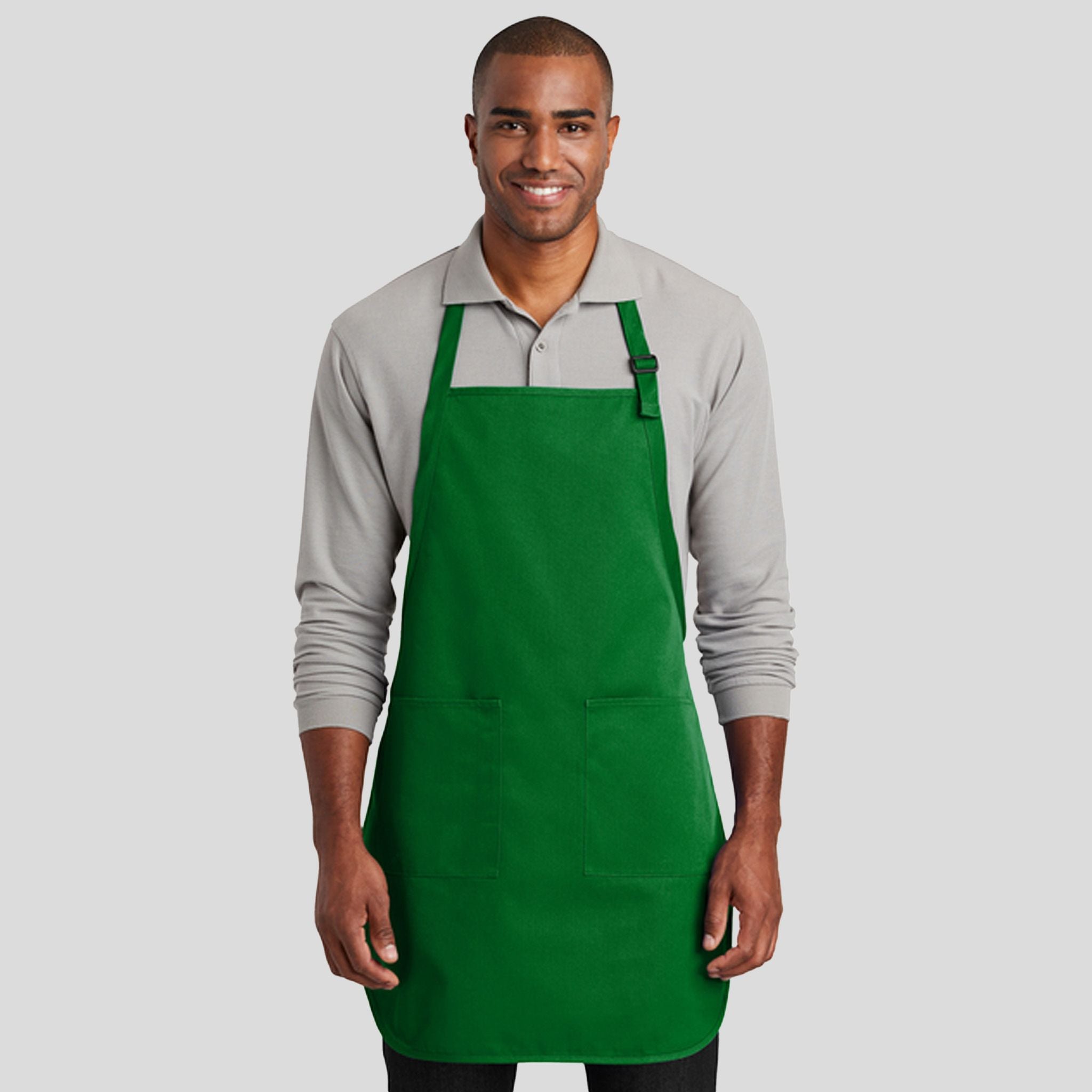 Full-Length Two-Pocket Bib Apron | Kelly Green