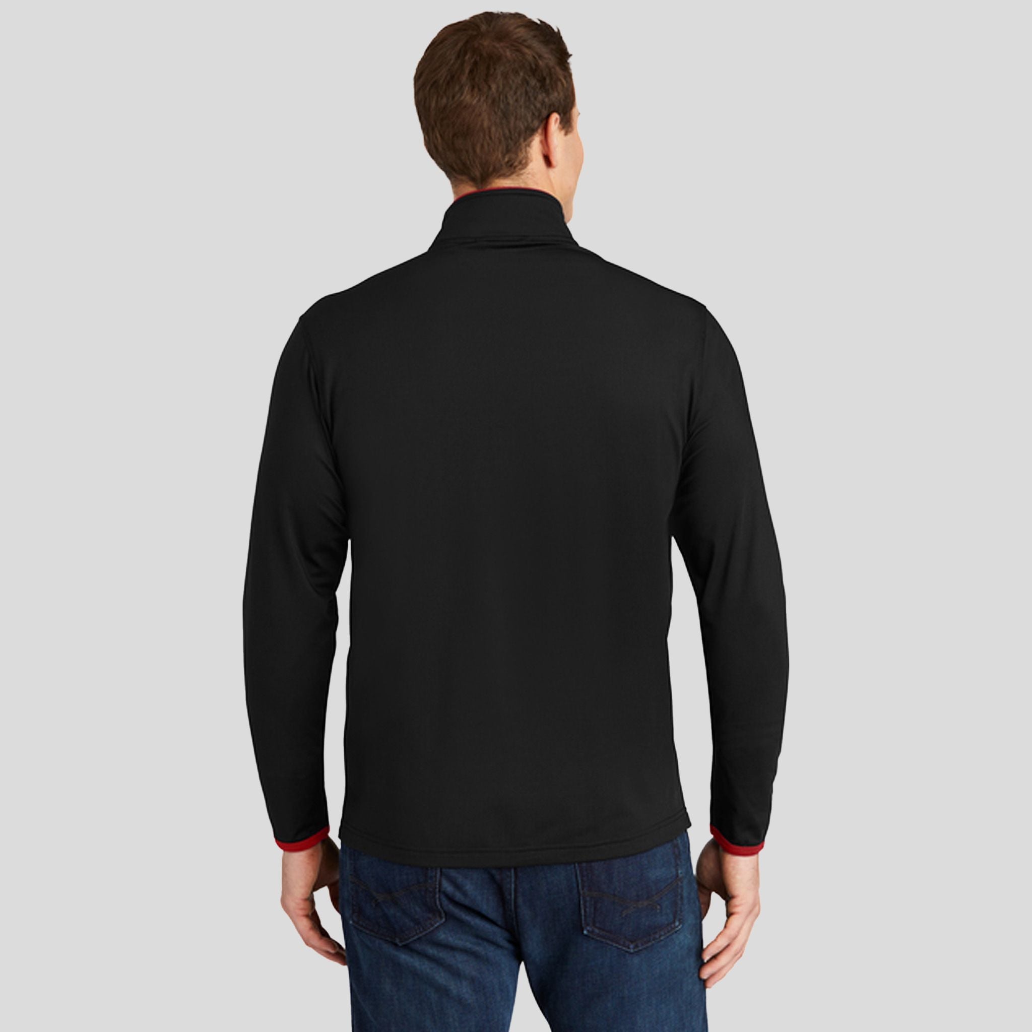 Sport-Wickยฎ Stretch Contrast Full-Zip Jacket | Black/True Red