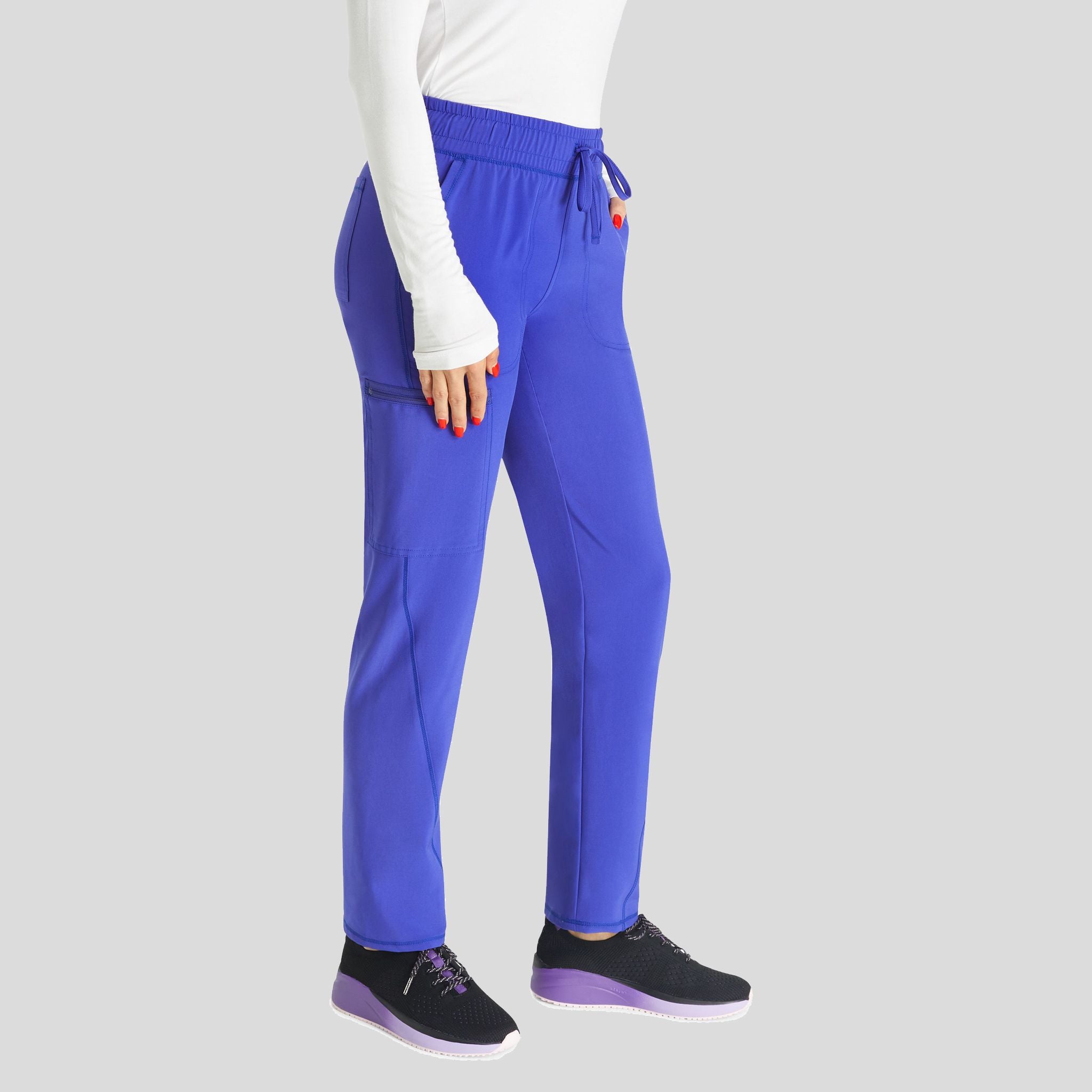 Womenβs Mid Rise Tapered Leg Drawstring Pant | Glacier Pearl