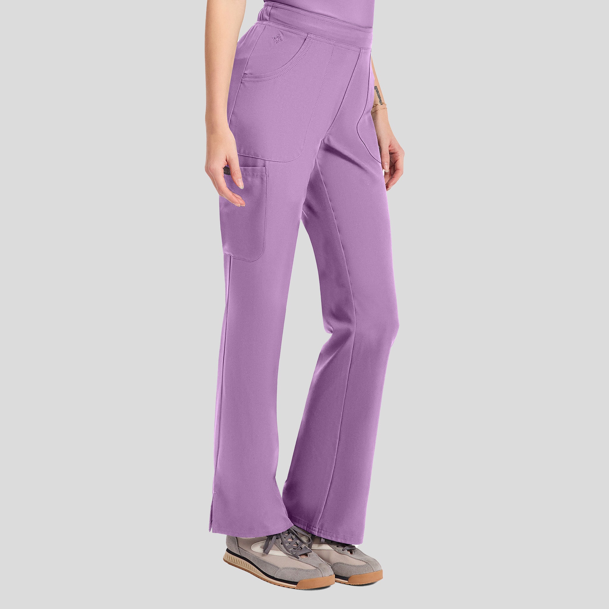 Mid Rise Flare Leg Scrub Pant | Lilac