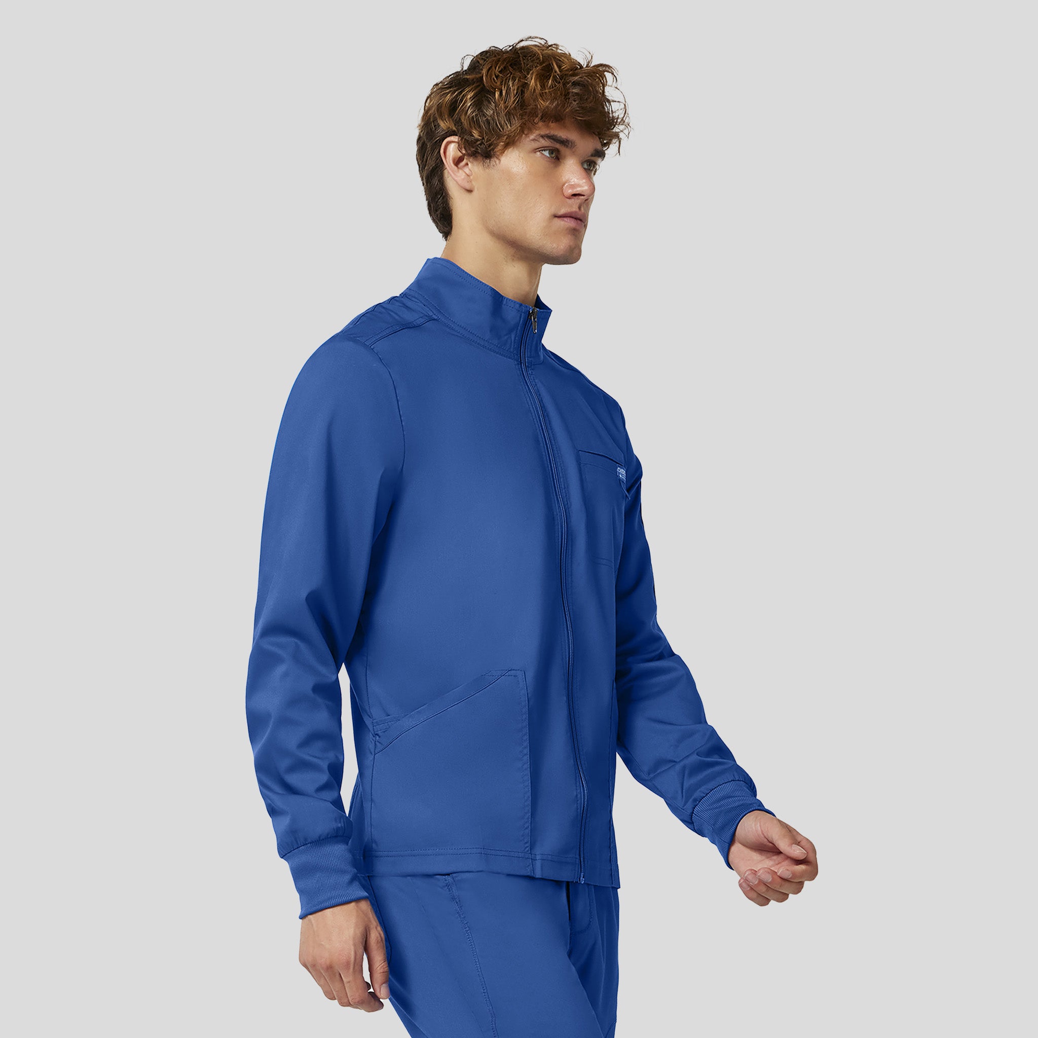 Men's Zip Front Scrub Jacket | Royal