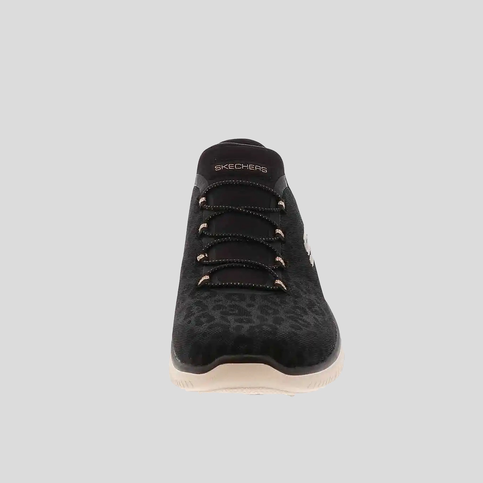 Skechers Slip-ins Arch Fit Summits Women’s Walking Shoe | Black Mesh/Gold Trim