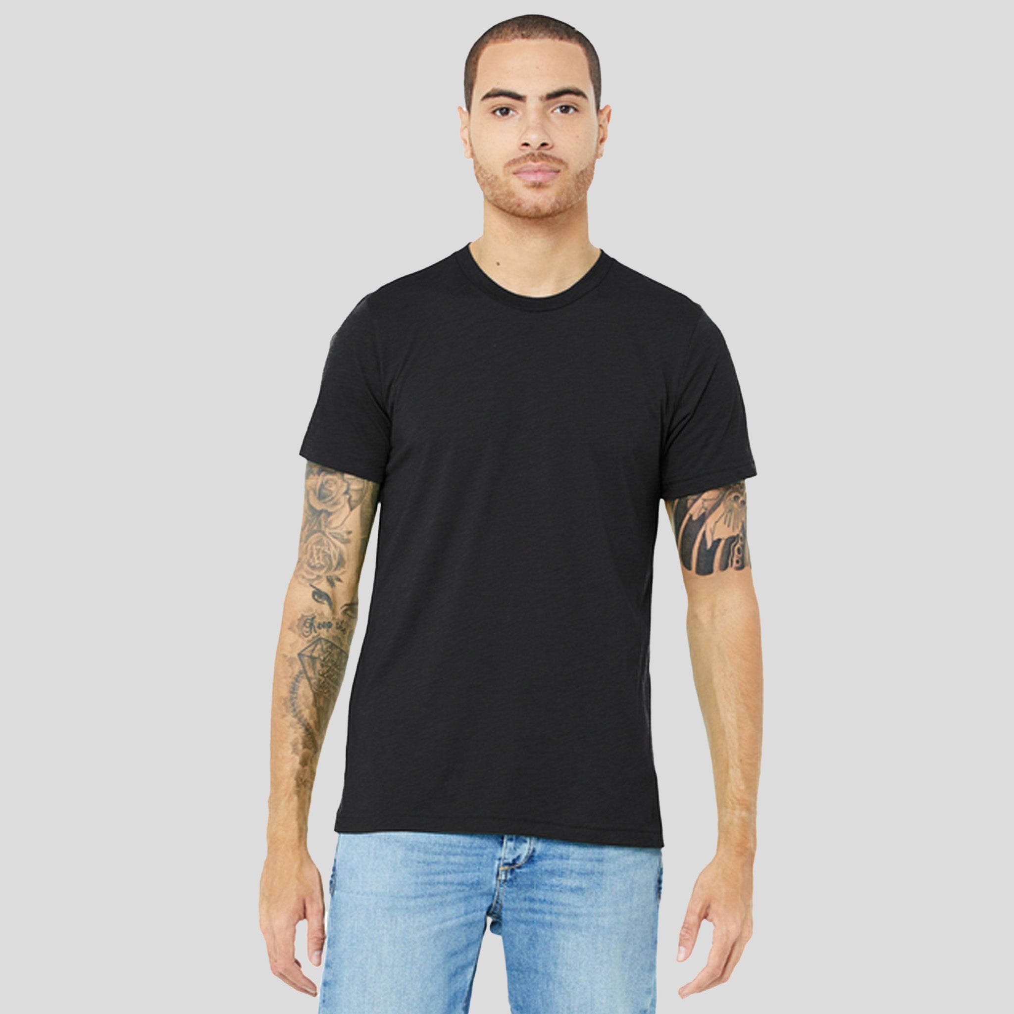 Unisex Triblend Short Sleeve Tee | Solid Dark Grey Triblend