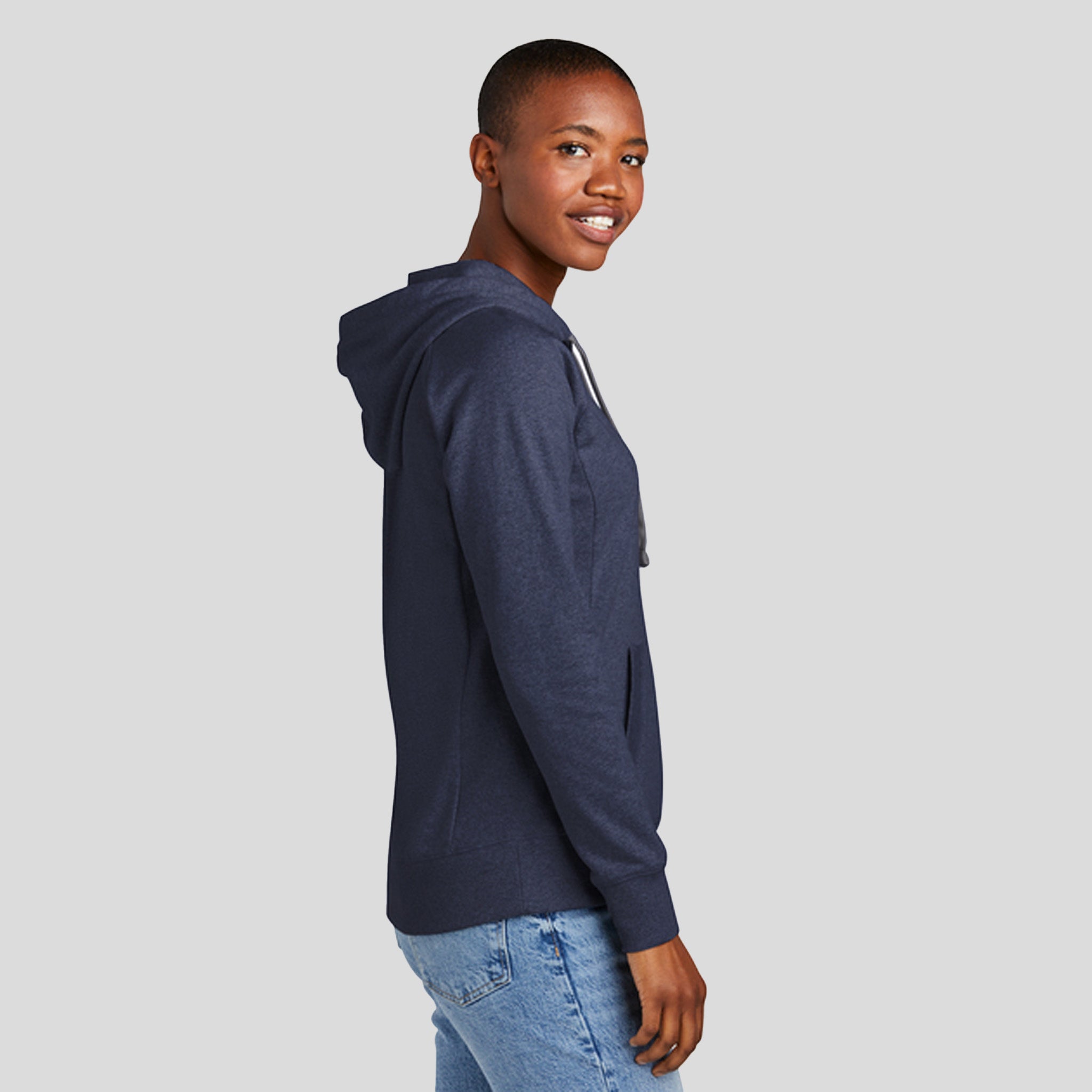 Womenโs Re-Fleeceโข Hoodie | Heathered Navy