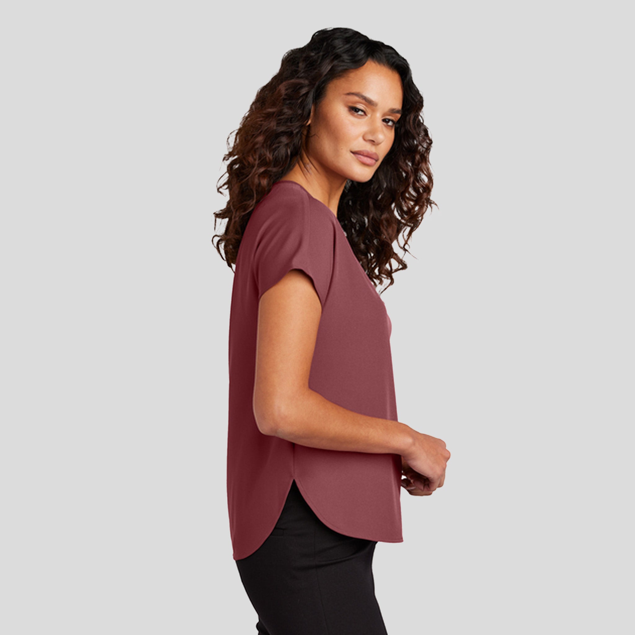 Women's Stretch Crepe Crew | Rosewood