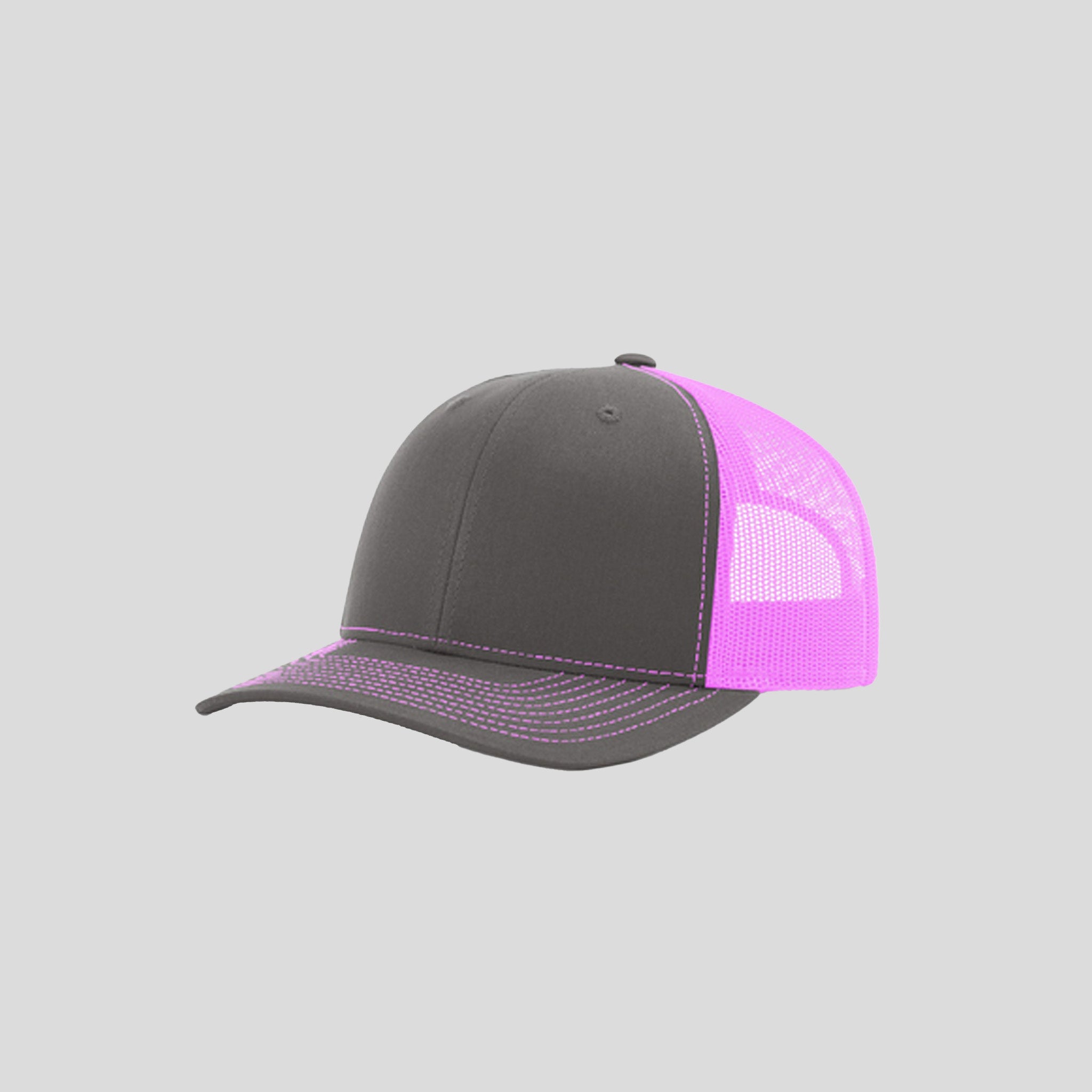 Richardson Trucker Cap | Charcoal/Neon Pink