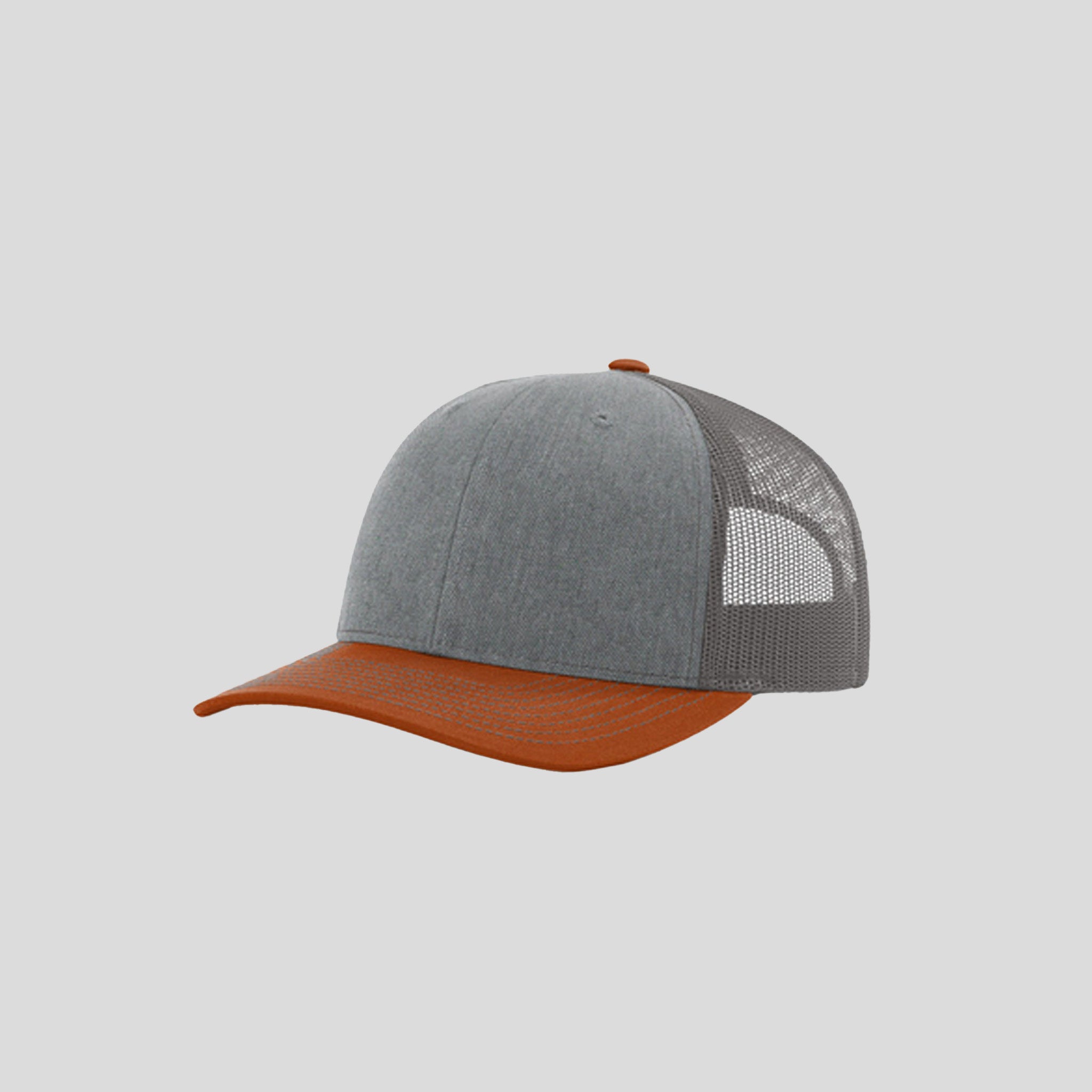 Richardson Trucker Cap | Heather Grey/Charcoal/Dark Orange