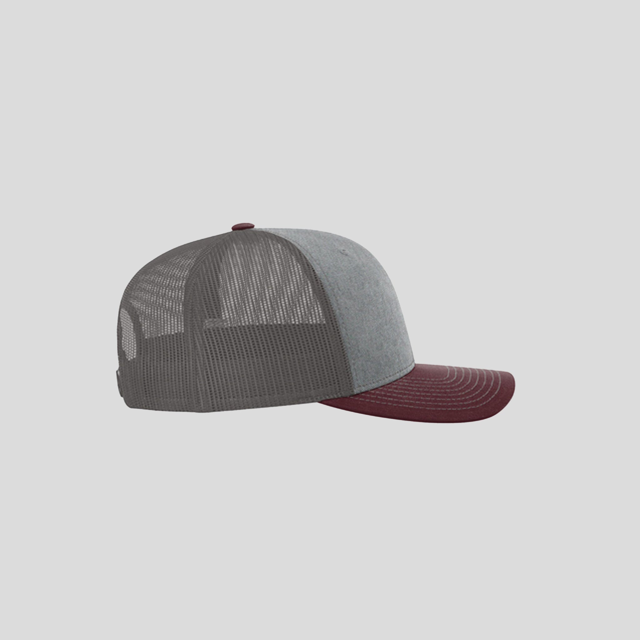 Richardson Trucker Cap | Heather Grey/Charcoal/Maroon
