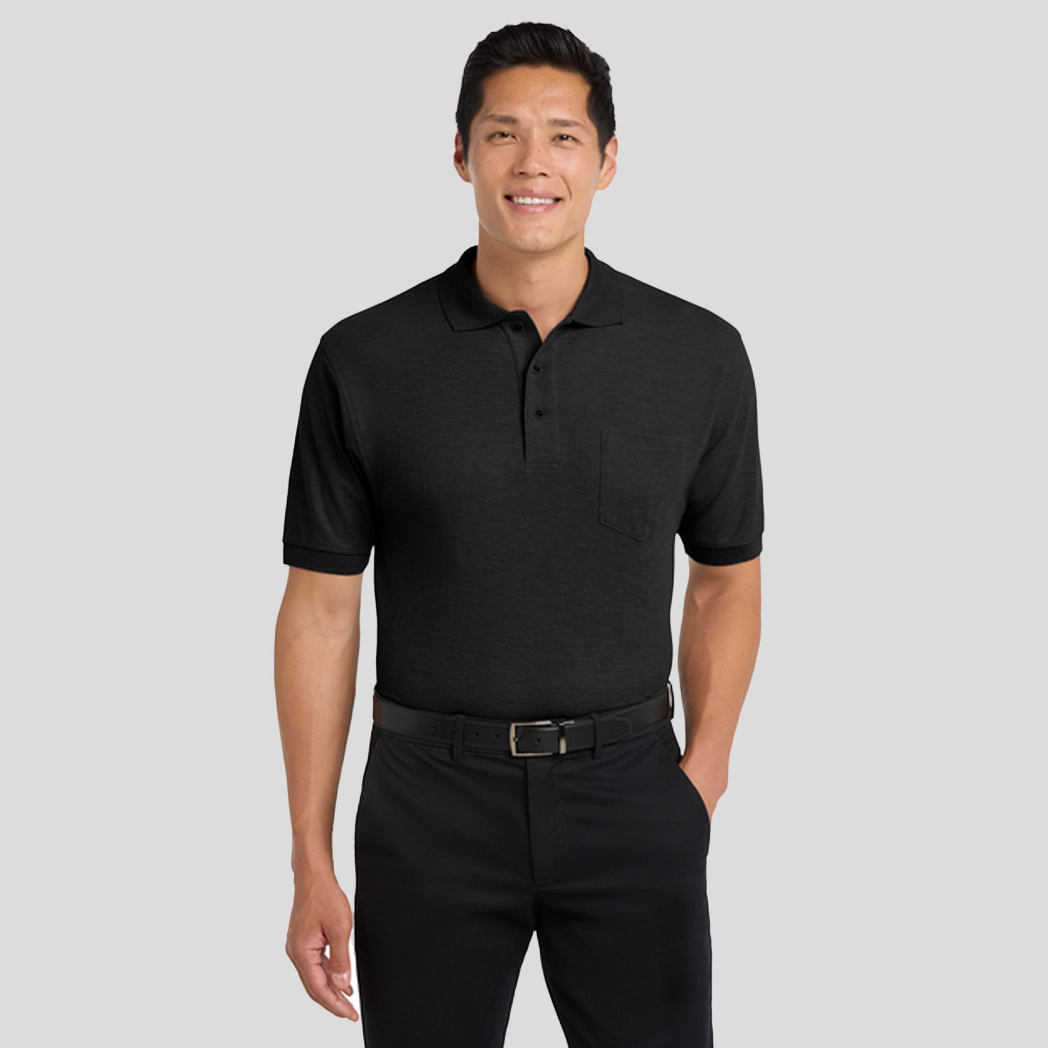 Silk Touch™ Polo with Pocket | Black
