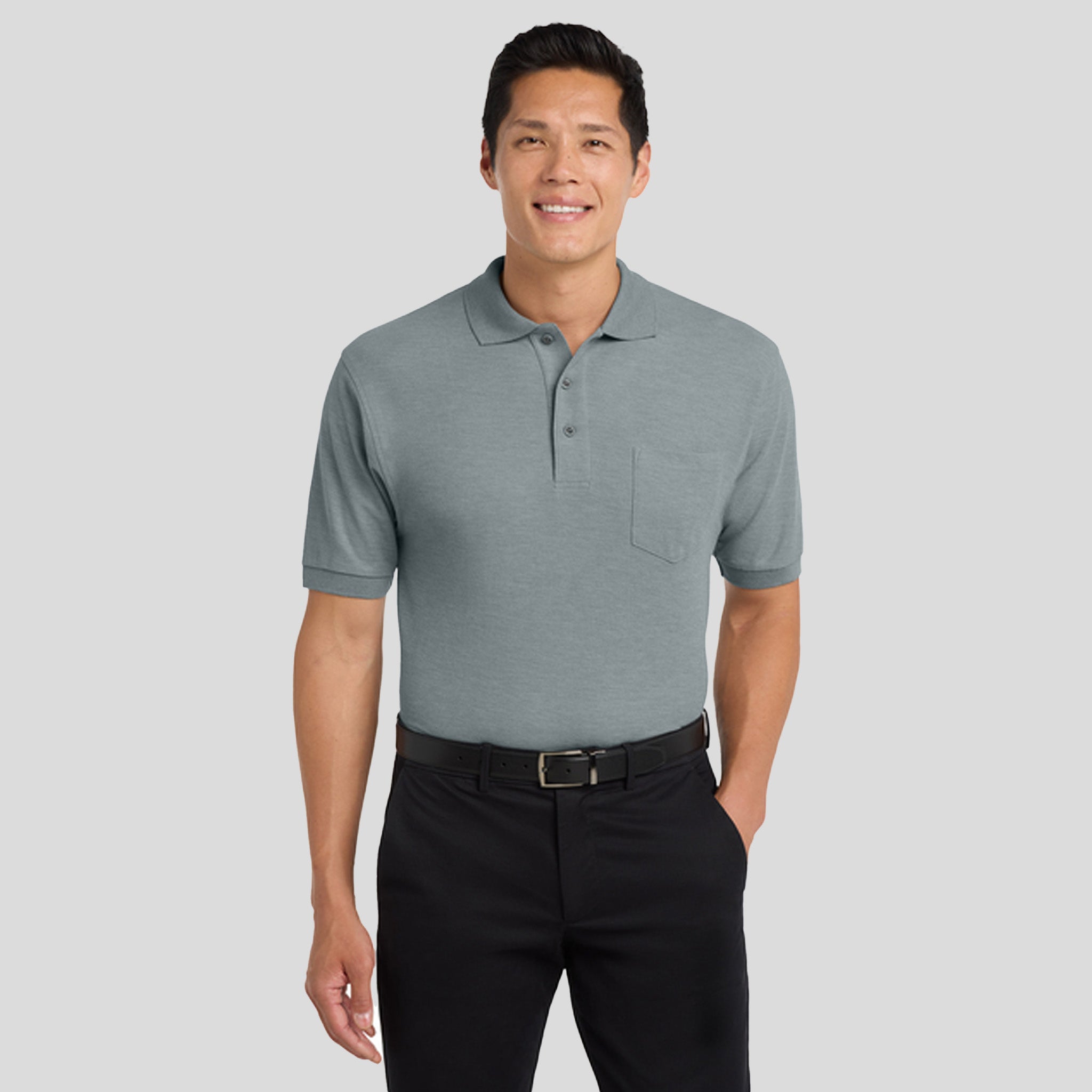 Silk Touch™ Polo with Pocket | Cool Grey