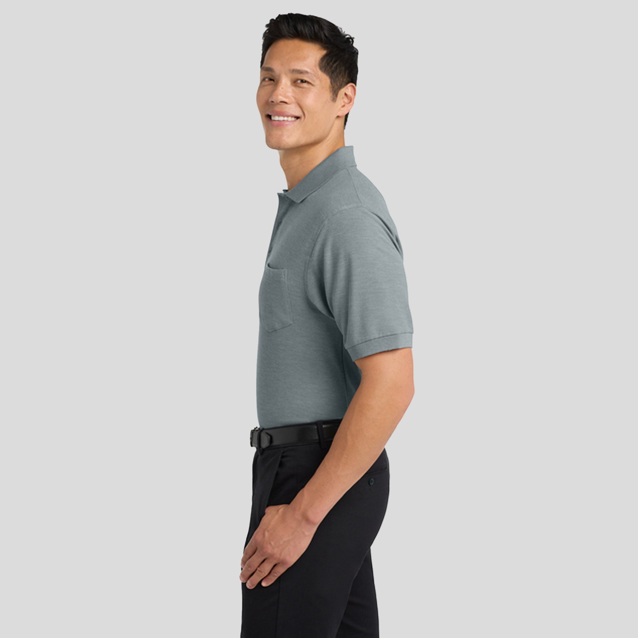 Silk Touch™ Polo with Pocket | Cool Grey