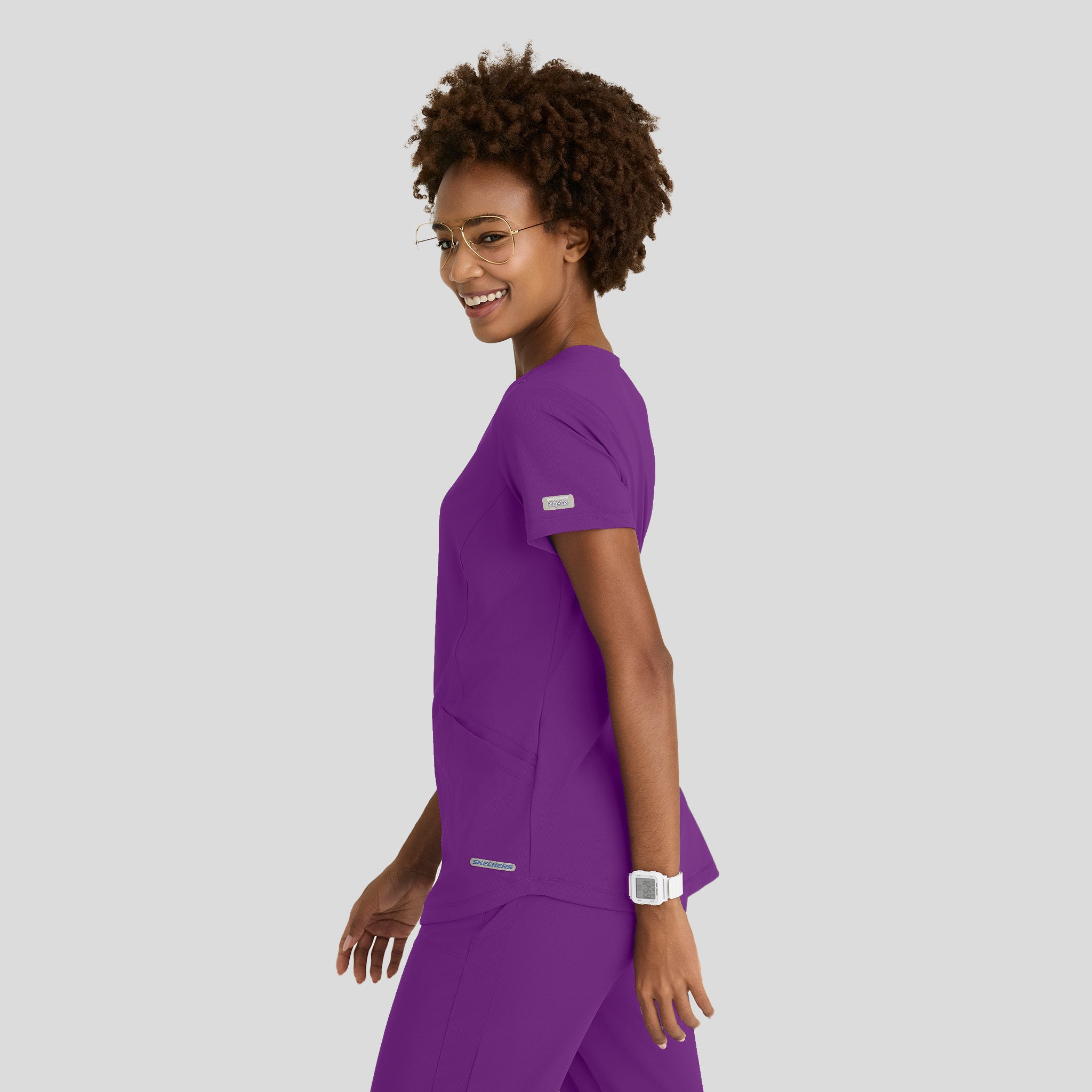 Serene 3-Pocket V-Neck Top | Violet Burst