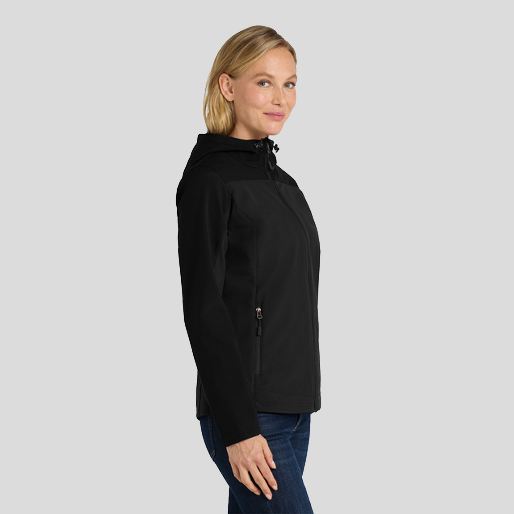 Women's Hooded Core Soft Shell Jacket | Black