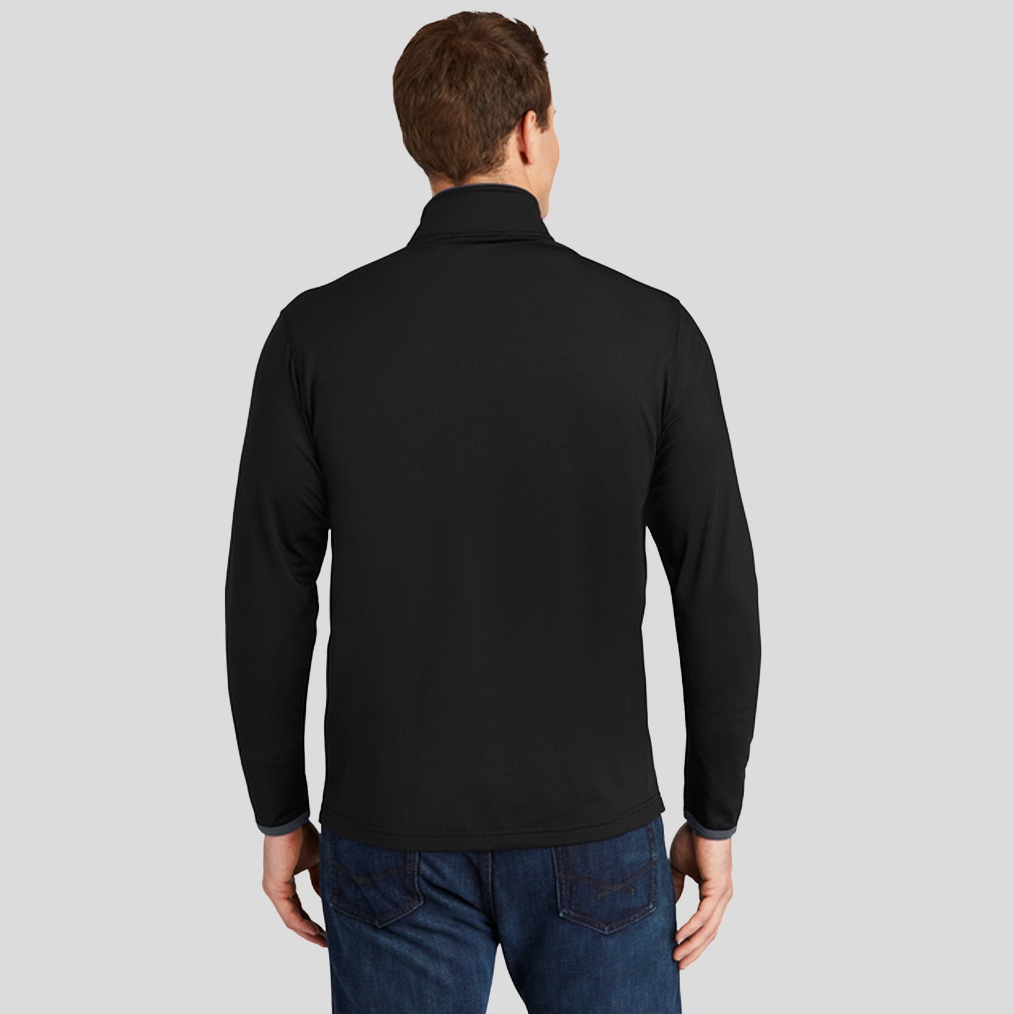 Sport-Wickยฎ Stretch Contrast Full-Zip Jacket | Black/Charcoal Grey