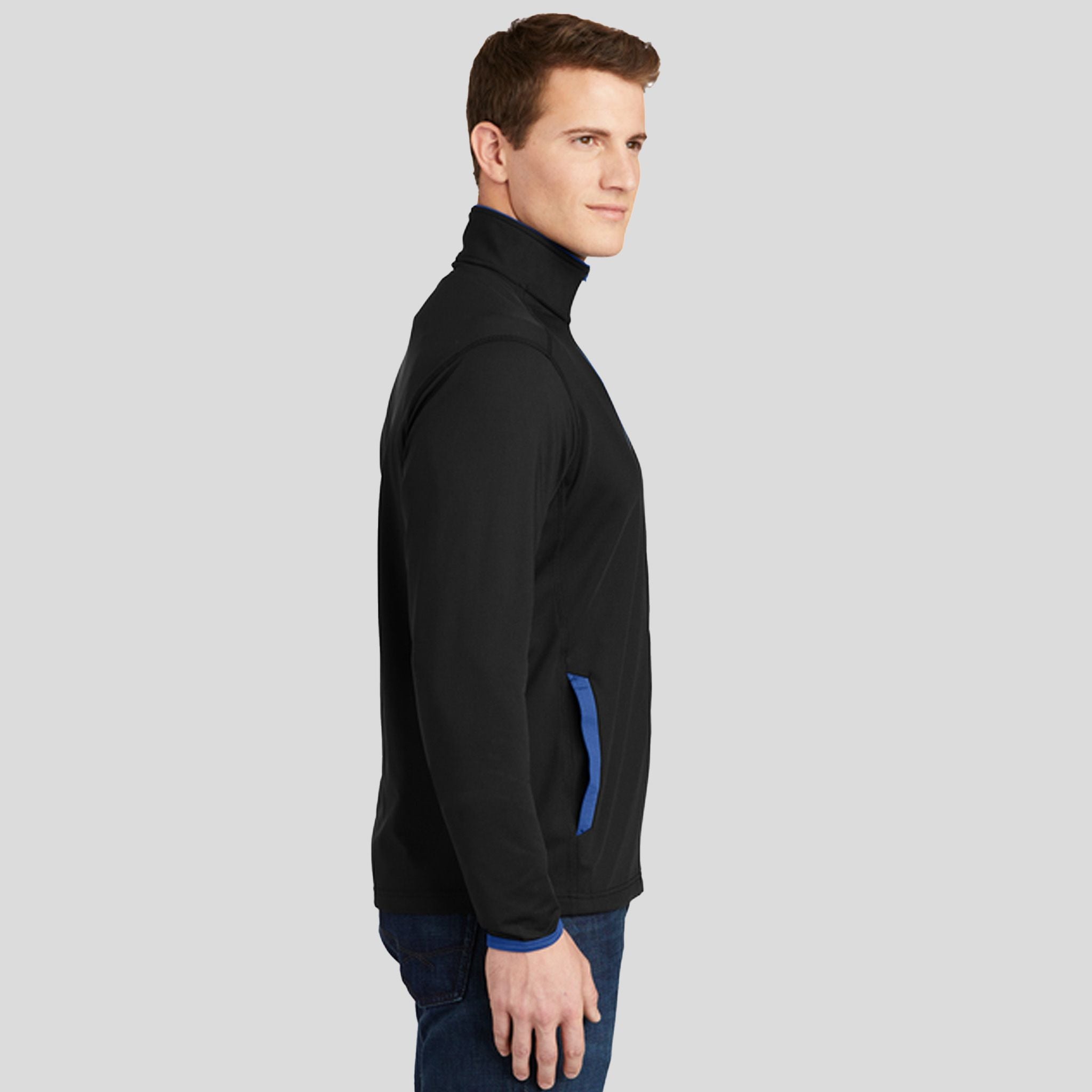 Sport-Wickยฎ Stretch Contrast Full-Zip Jacket | Black/True Royal