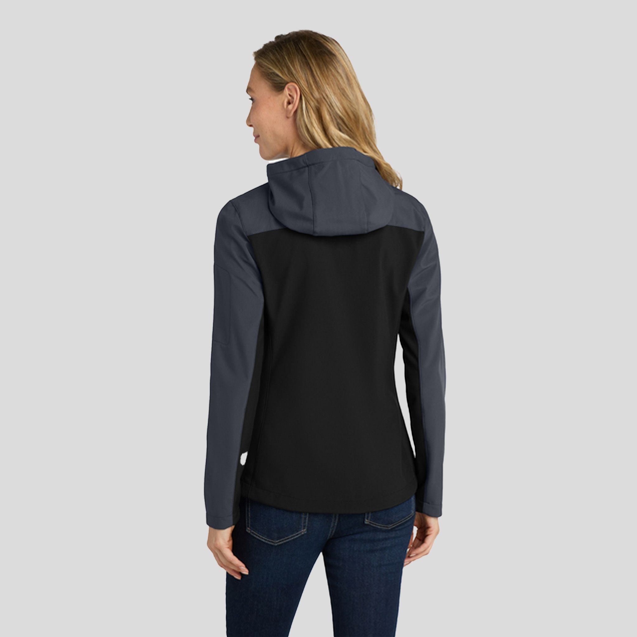 Women's Hooded Core Soft Shell Jacket | Black/Battleship Grey