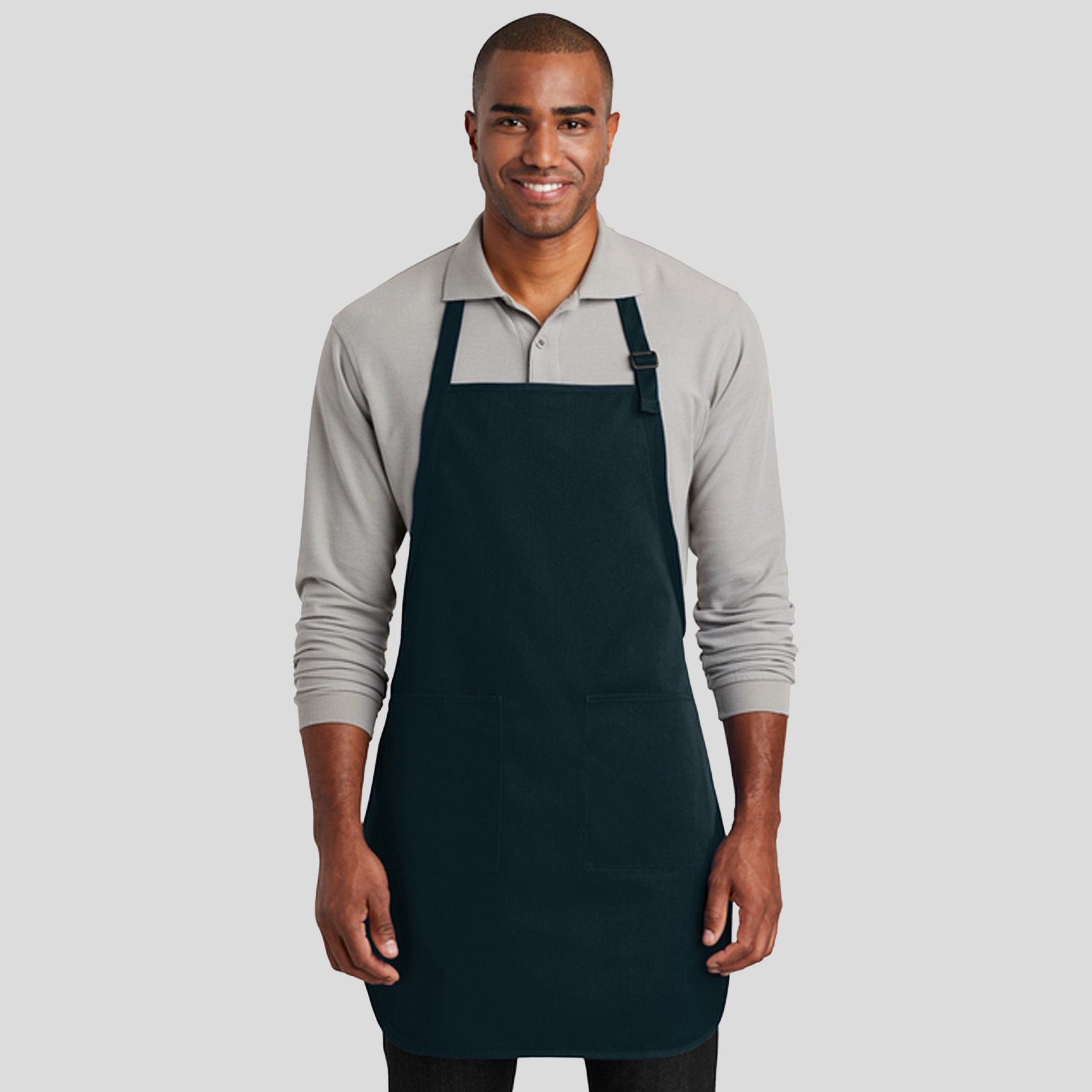 Full-Length Two-Pocket Bib Apron | Navy