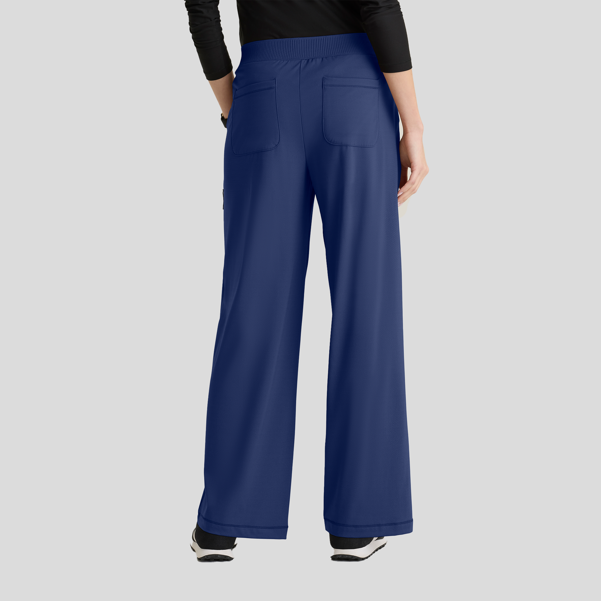 Crystal 7-Pocket Elastic Waistband Wide Leg Pant | Navy