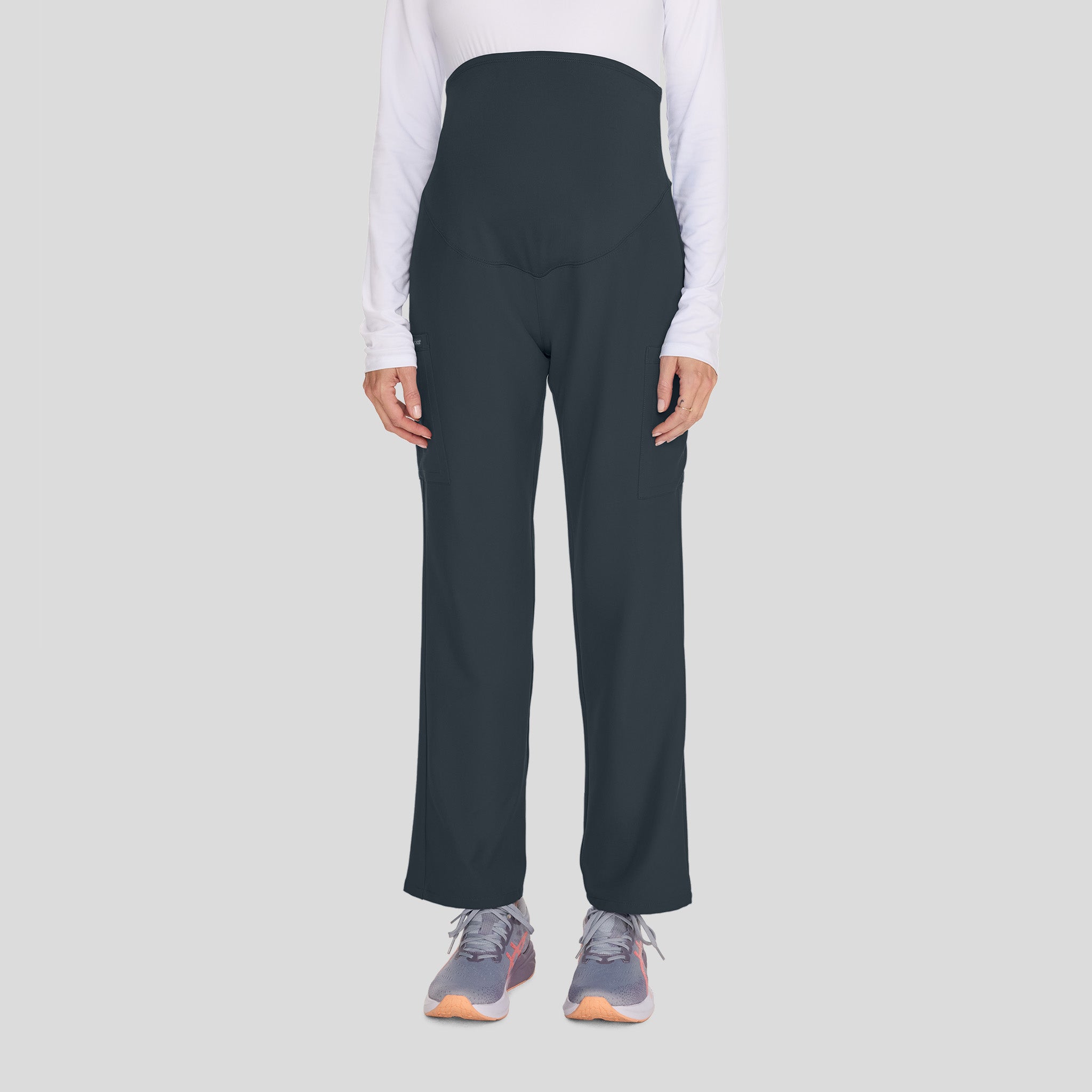 Maternity 3-Pocket Straight Leg Scrub Pant | Pewter