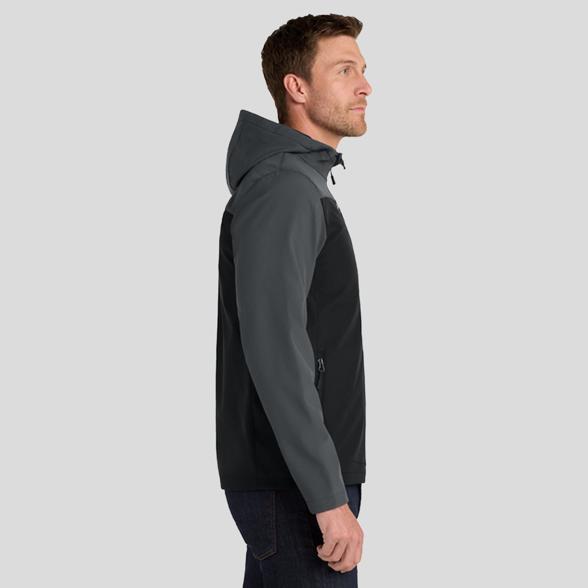Hooded Core Soft Shell Jacket | Black/Battleship Grey