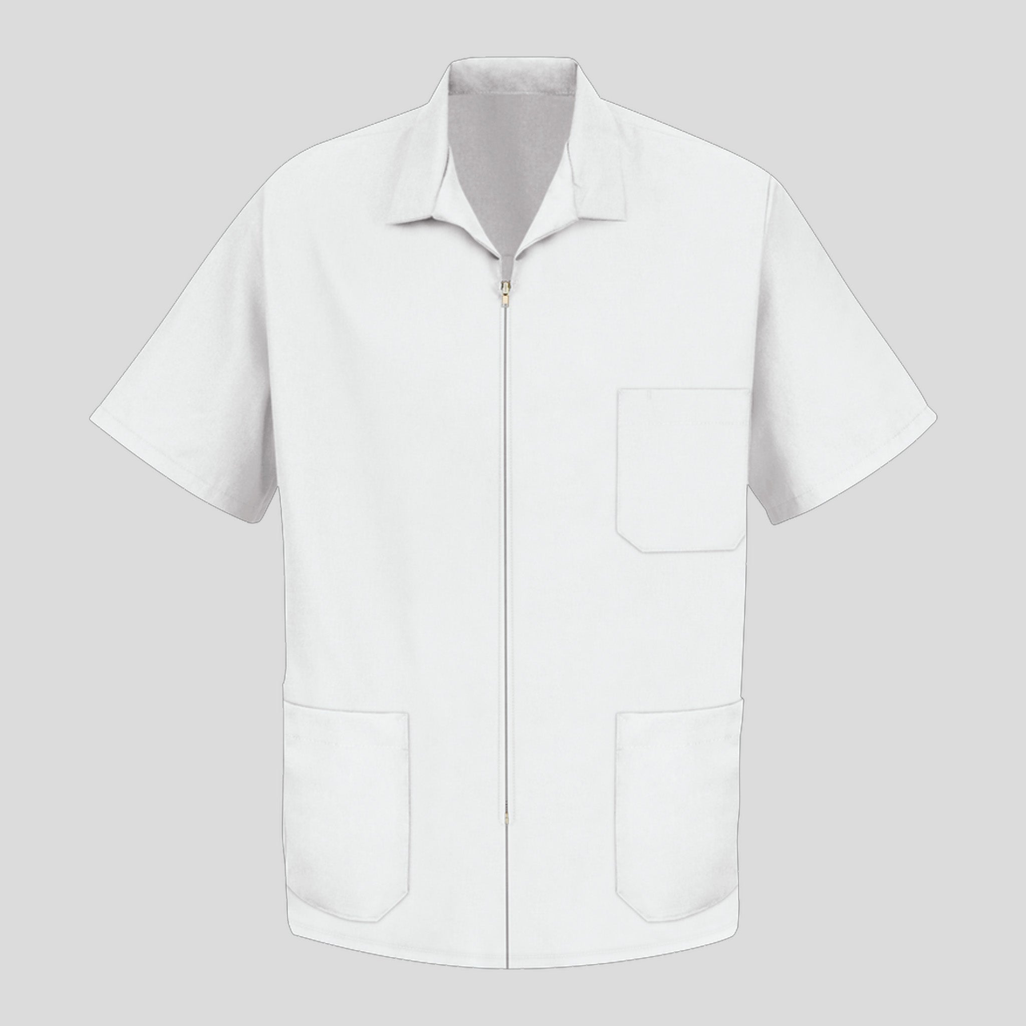 Men's Zip-front Smock | White