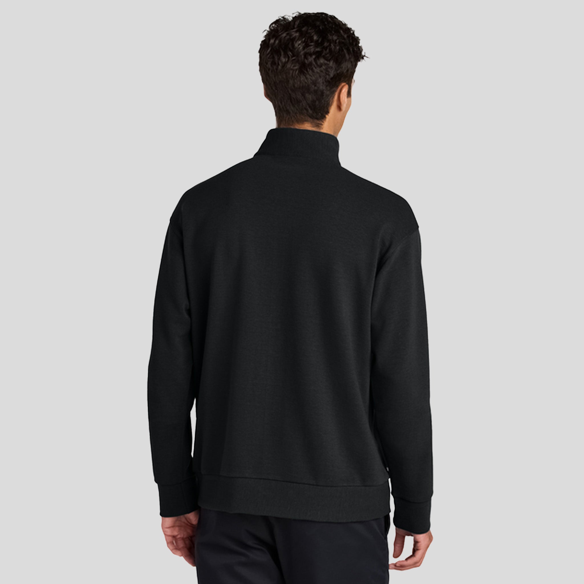 Linear Texture 1/4-Zip | Deep Black