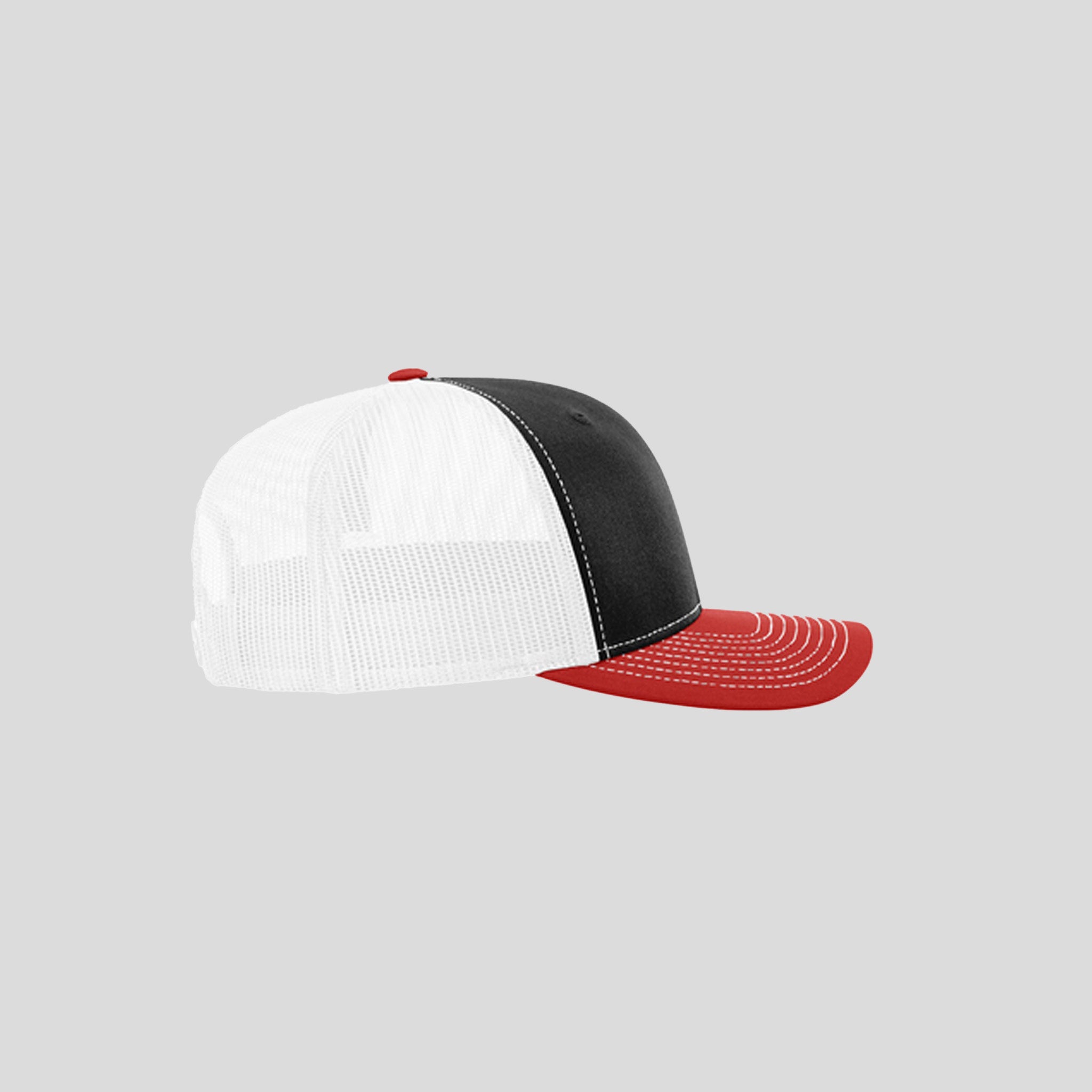 Richardson Trucker Cap | Black/White/Red