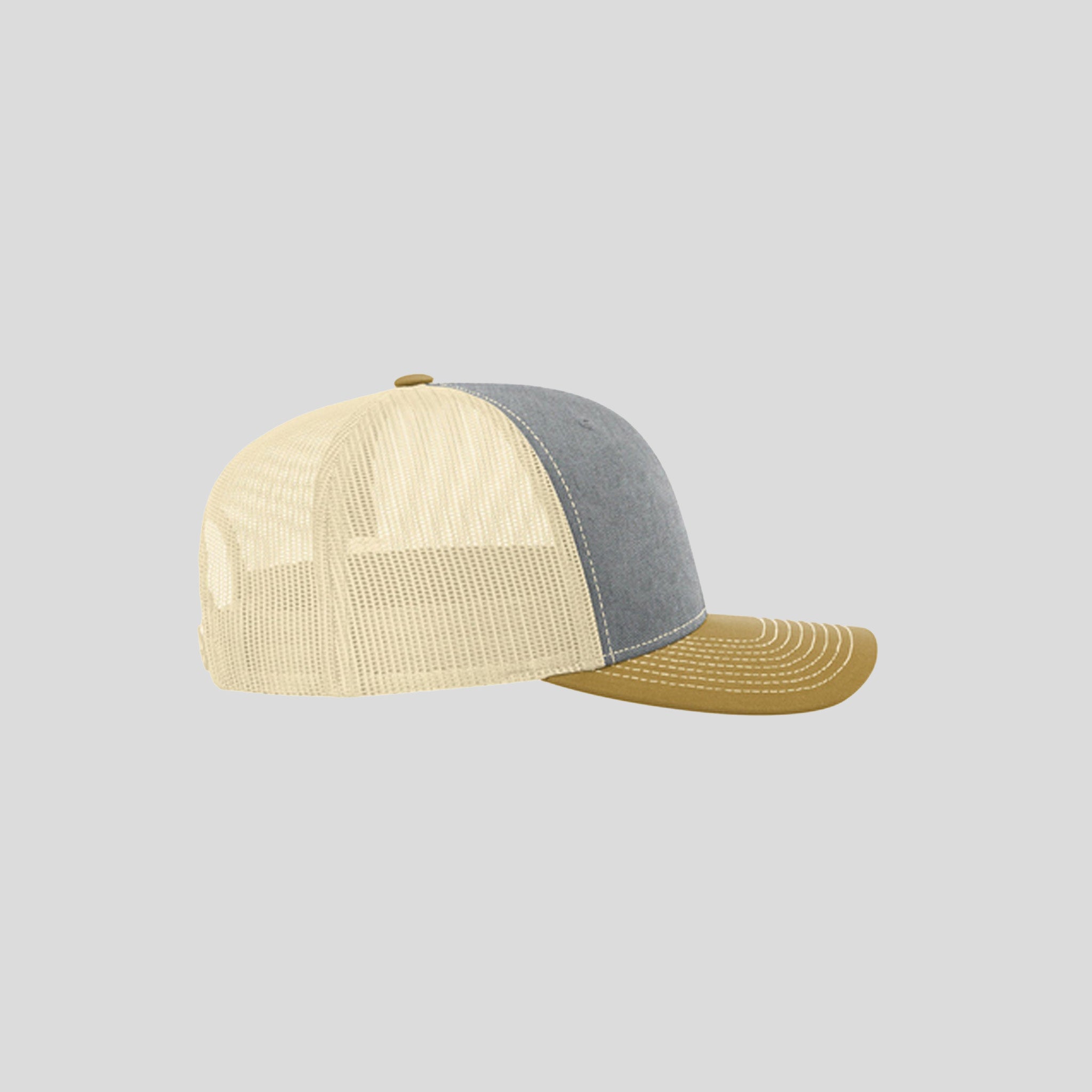 Richardson Trucker Cap | Heather Grey/Birch/Amber Gold