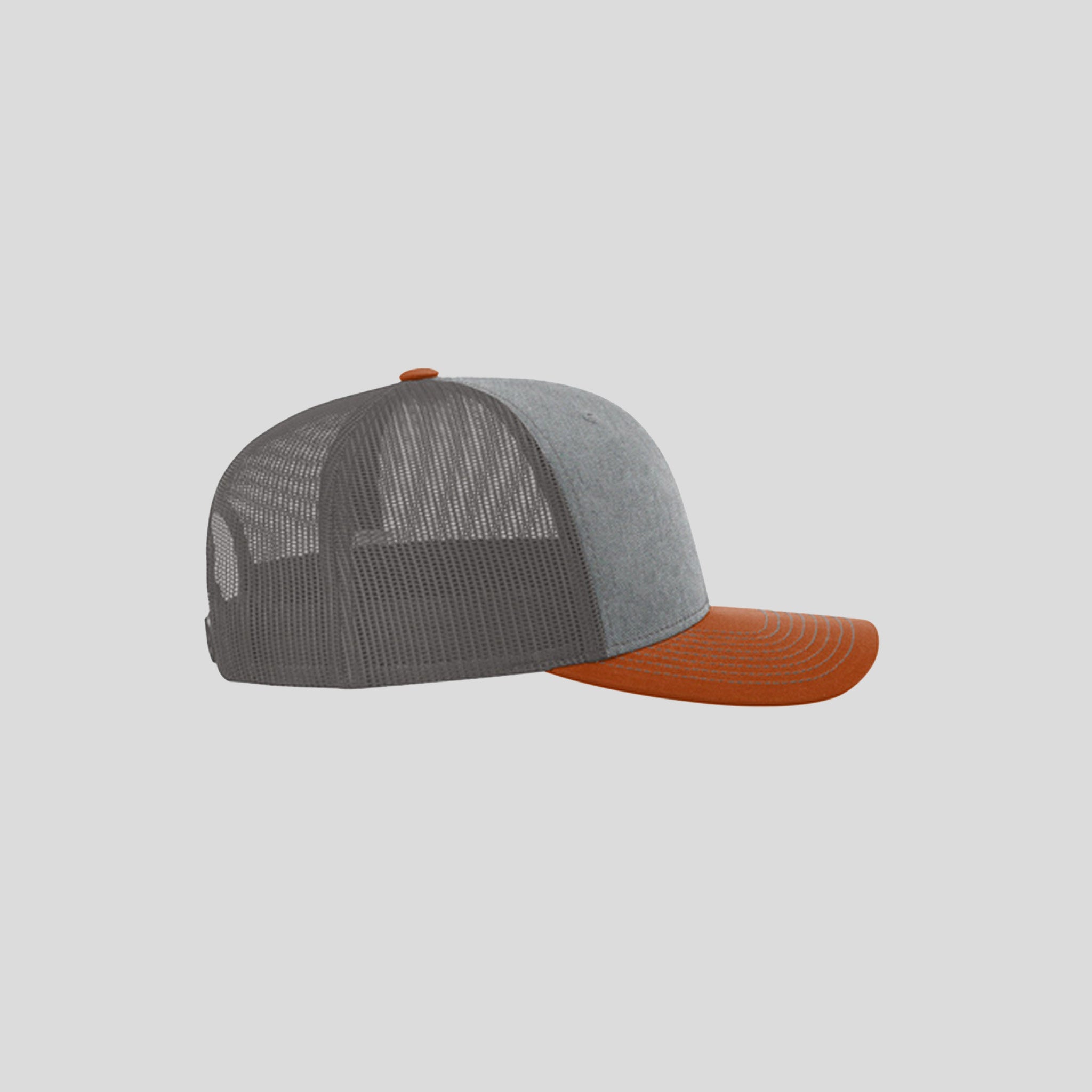 Richardson Trucker Cap | Heather Grey/Charcoal/Dark Orange