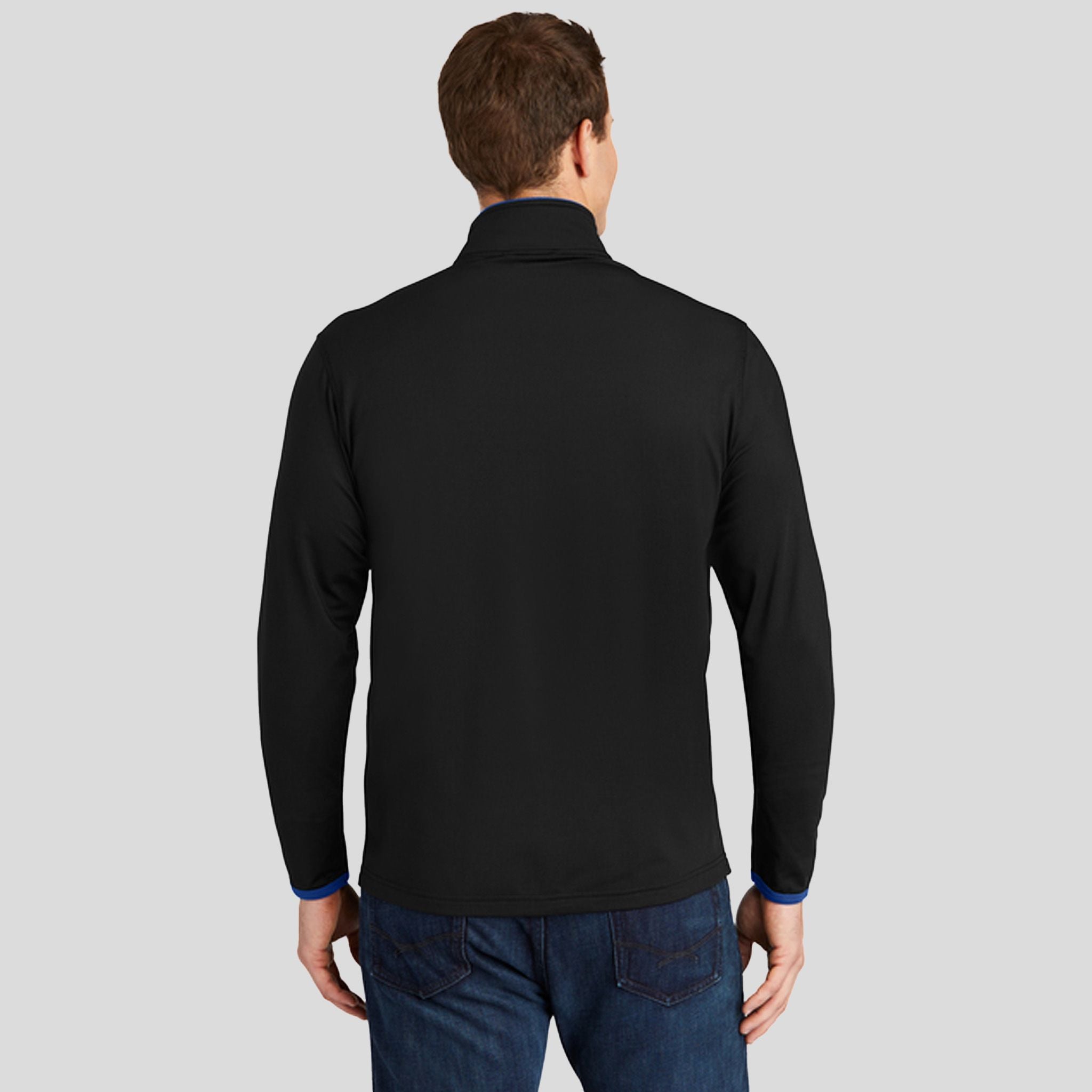 Sport-Wick® Stretch Contrast Full-Zip Jacket | Black/True Royal