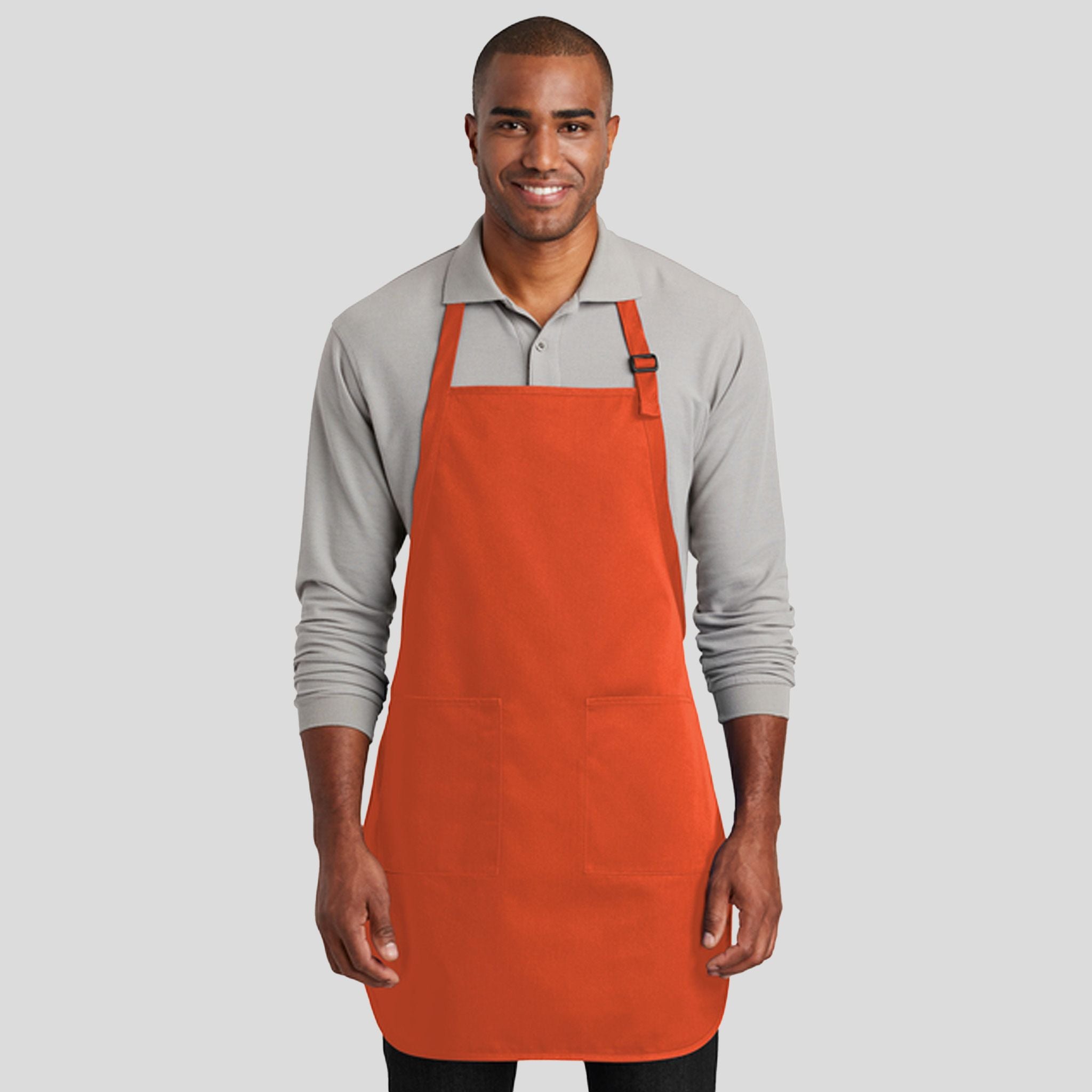 Full-Length Two-Pocket Bib Apron | Orange