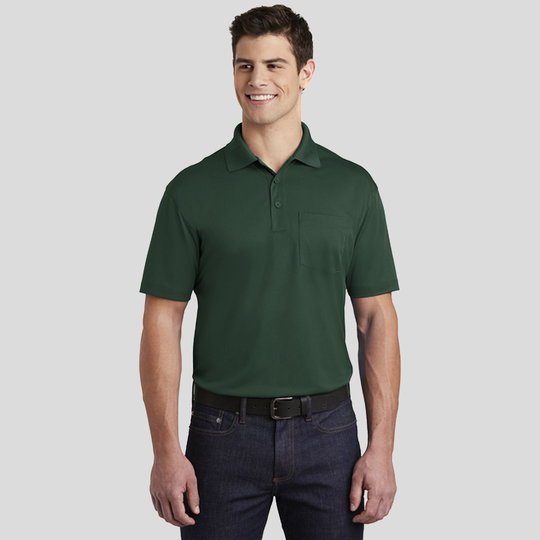 Micropique Sport-Wick® Pocket Polo | Forest Green