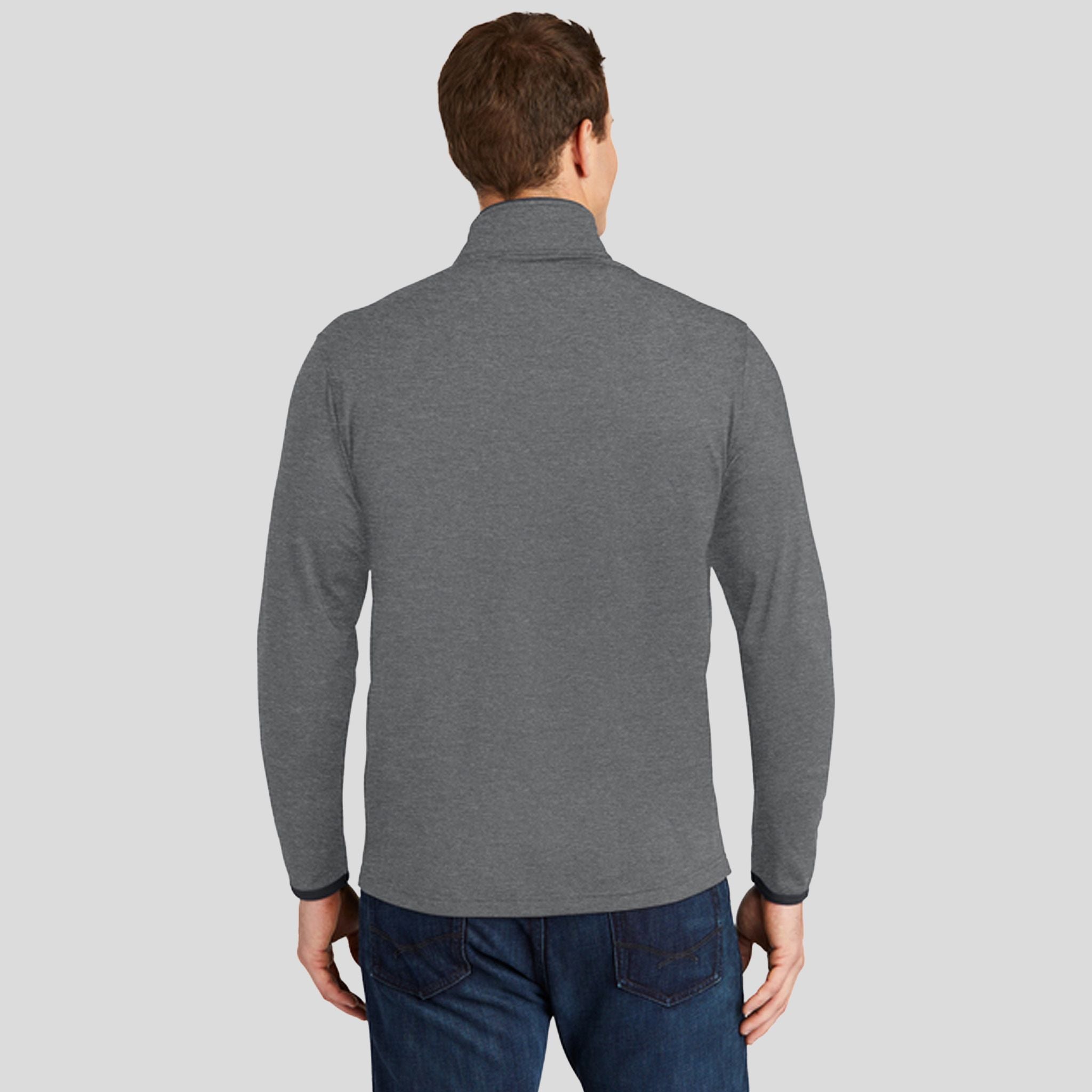 Sport-Wick® Stretch Contrast Full-Zip Jacket | Charcoal Grey Heather/Charcoal Grey
