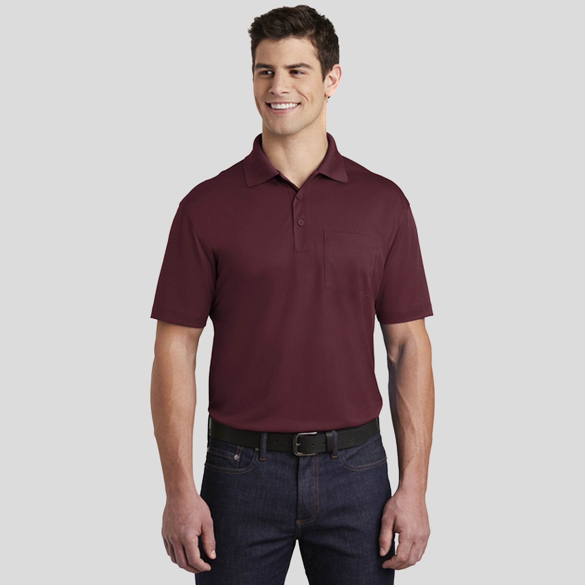 Micropique Sport-Wick® Pocket Polo | Maroon